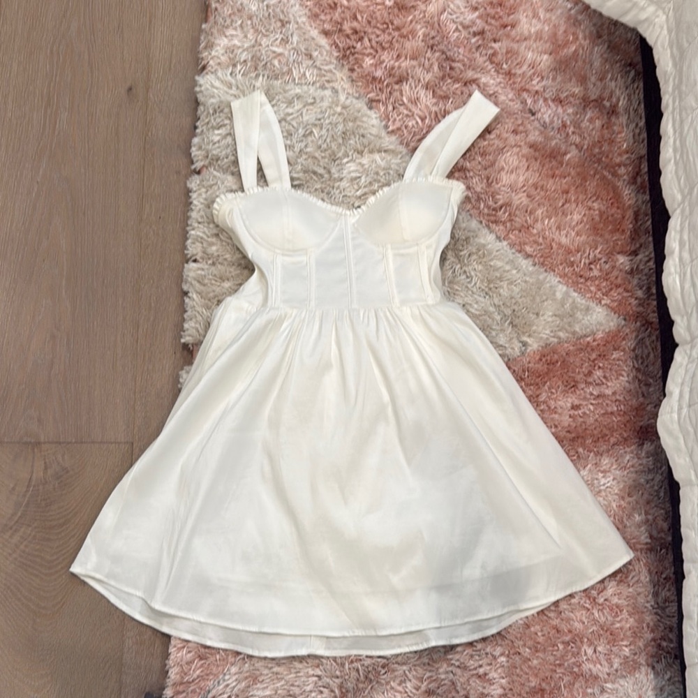 Elegant White Satin Dress